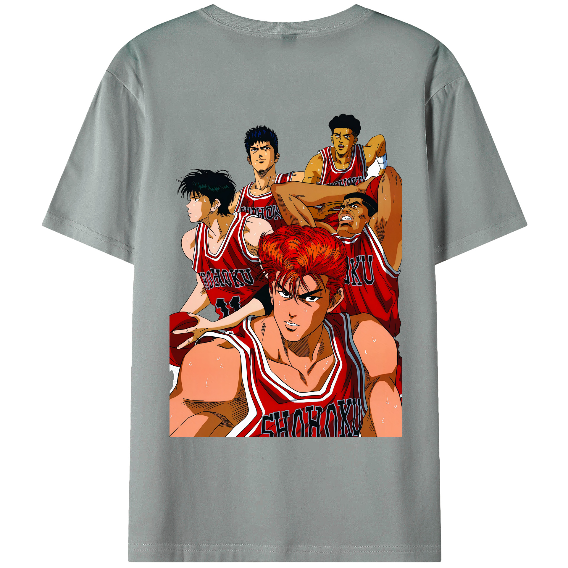 （画像用） SLAM DUNK／スラムダンク 綿100％ メンズ半袖Tシャツ（バックプリント） 通気性